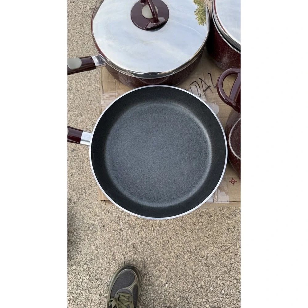 T-fal Armal Cookware Set Pots Pans Lids Burgundy‎